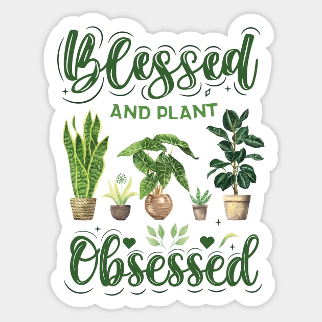 Blessed and Plant Obsessed Sticker by Lemonflowerlove